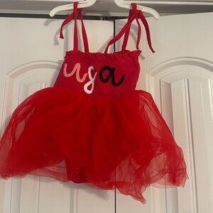 Baby girl 4th of july dress hand stitched